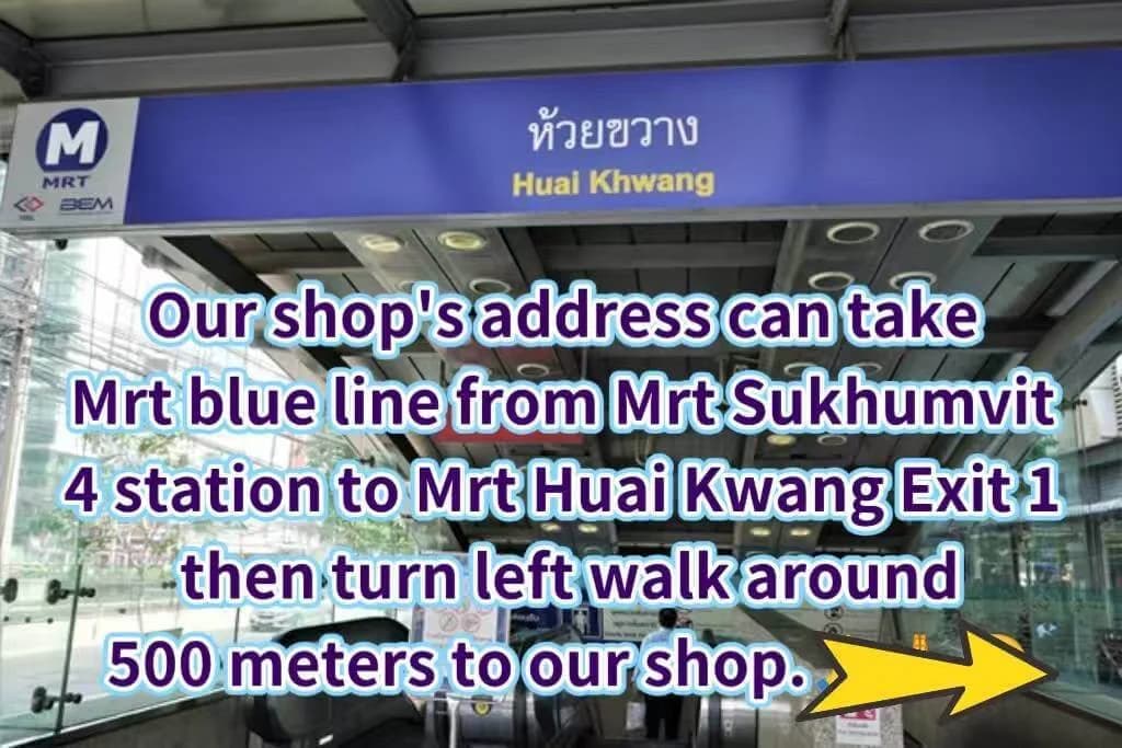 Huai Khwang MRT directions: use Exit 1 and turn left toward the shop